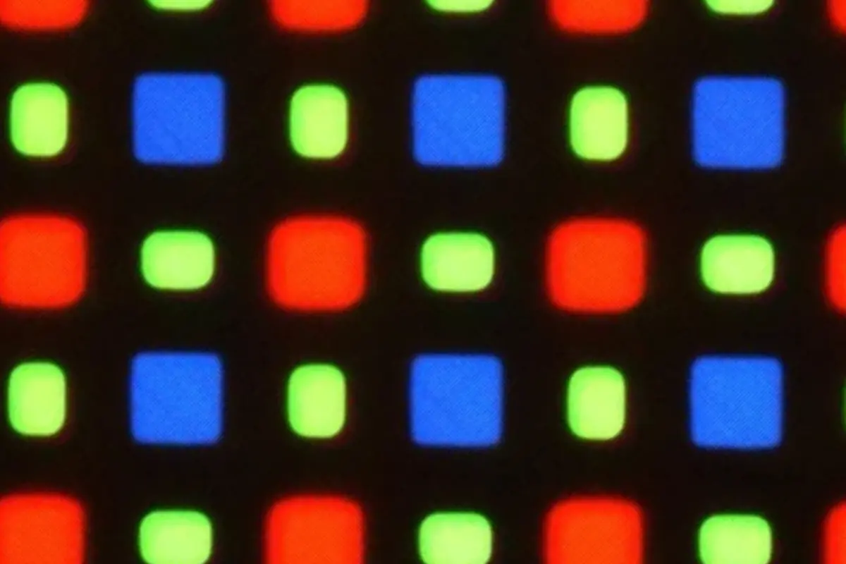 High Resolution Close Up of OLED Pixels